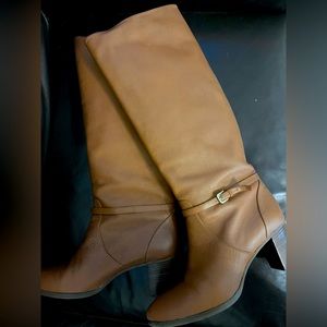 J crew all leather tall knee high heel boots SZ 10